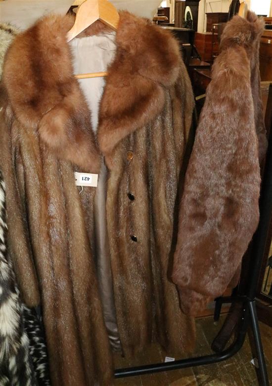 Fox collared mink and squirrel jacket